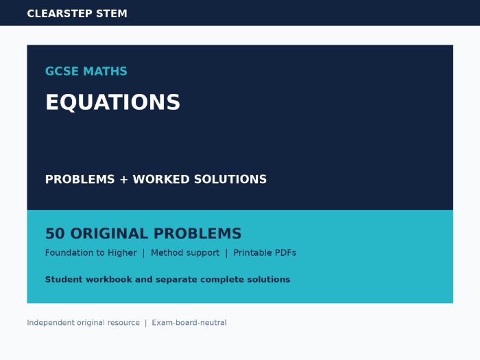 GCSE Equations Inequalities Worked Solutions