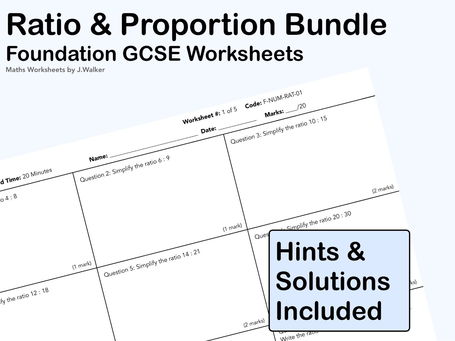 GCSE Maths: Ratio & Proportion Bundle - Foundation Tier