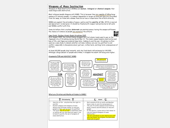 Religion, Peace and Conflict Theme D Revision Guide AQA GCSE Paper 2