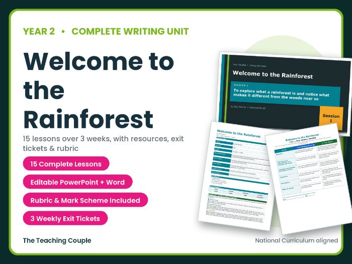 Welcome to the Rainforest | Year 2 English Unit | 15 Complete Lessons + Resources + Mark Scheme