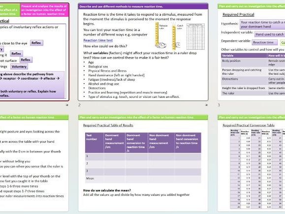 AQA Trilogy 4.5 L3 Reaction Time ReqPrac
