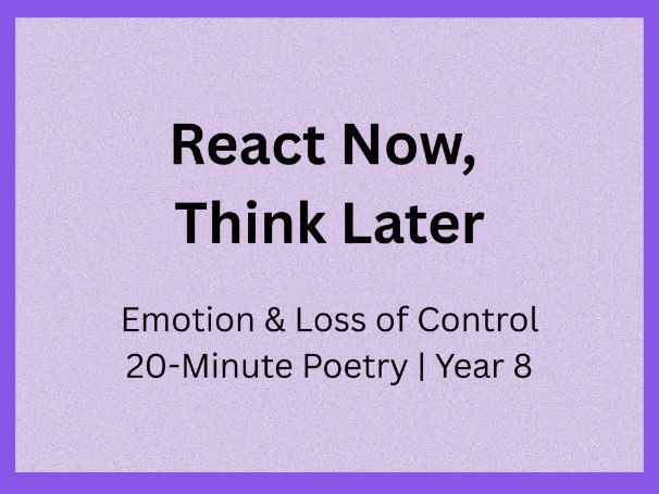 Poetry Lesson: Language Analysis | Blackout | 20-Minute Lesson | Year 8 (KS3)