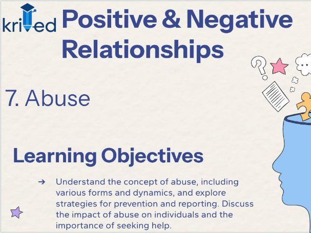 Abuse – Year 8 PSHE Lesson on Safety, Support, and Prevention