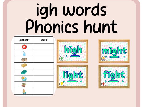 igh words- phonics hunt- continuous provision