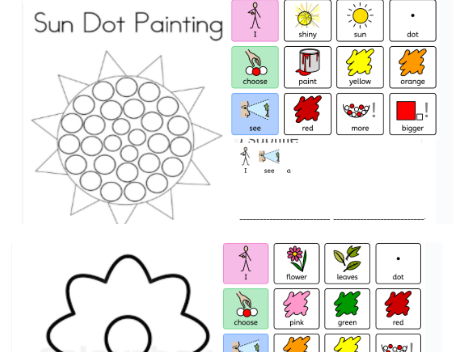Dot Painting Worksheet – Colour Choice & AAC Supported Art Activity