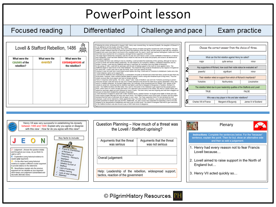 Lovell and Stafford Tudor Rebellions | AQA A Level History | Teaching ...