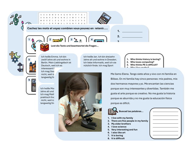 School Subjects (French, German & Spanish) – Independent Learning & Cover Pack