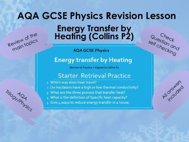 AQA GCSE Physics Energy – Transfer by Heating Revision Lesson (Collins P2)
