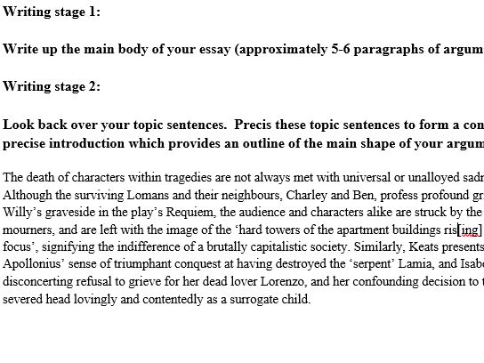 A Level Lit Section Keats & Miller Essay