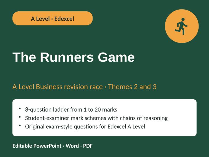 The Runners Game: A Level Business Revision Race | Edexcel Theme 2 and Theme 3