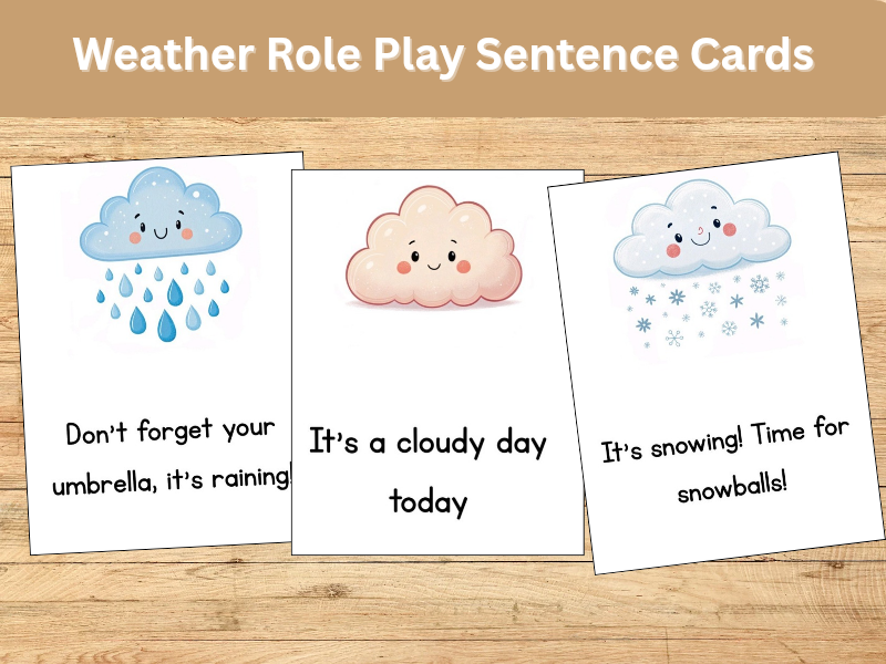 Weather Role Play Sentence Cards – EYFS & KS1 Speaking and Vocabulary Resource