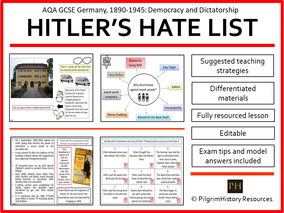 AQA GCSE Germany 1890-1945: Nazi Persecution & Anti-Semitism  - T4 Euthanasia