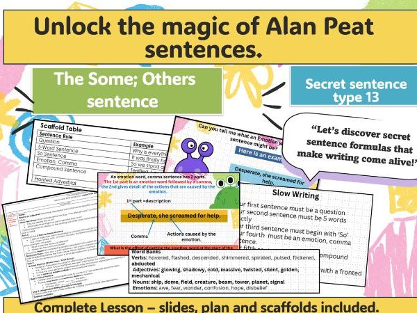 EMOTION WORD, COMMA  SENTENCES COMPLETE LESSON (ALAN PEAT) FULLY UPDATED 2025