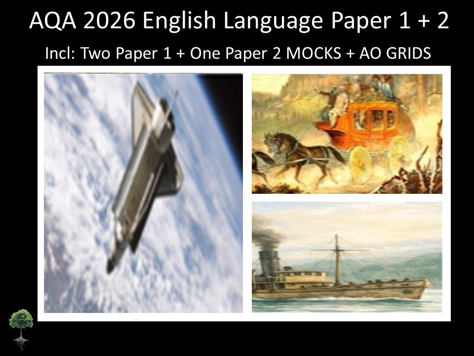 Three AQA 2026 GCSE English Language Paper 1 + 2 Mocks | AO GRIDS