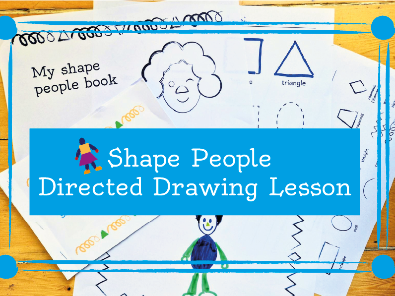 Shape People Directed Drawing Art Lesson