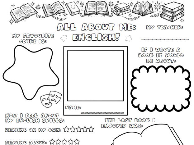 English All About Me Student Profile Sheet