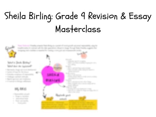 Grade 9 Sheila Birling Essay Plan | An Inspector Calls GCSE (Eduqas/WJEC)