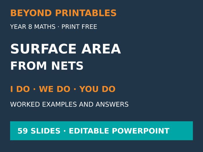 Surface Area from Nets | I Do, We Do, You Do | Year 8 Maths | Print Free