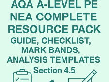 AQA A-Level PE | NEA Complete Resource Pack | Lesson, Guide, Checklist, Mark Bands, Analysis Templates | Section 4.5