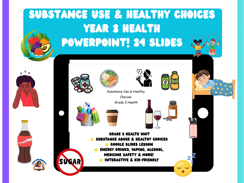 Substance Use & Healthy Choices Year 3 Health- PowerPoint  34 SLIDES