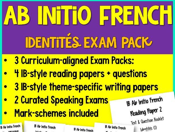 IB AB Initio French – Identities Exam Pack