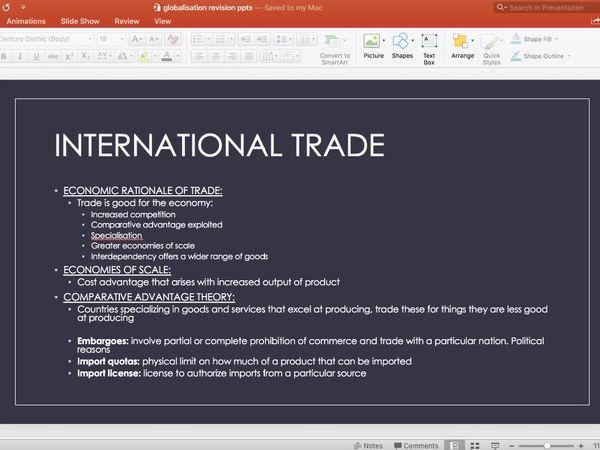 AQA A Level Globalisation and Global Governance Revision Powerpoint/ Scheme of Work