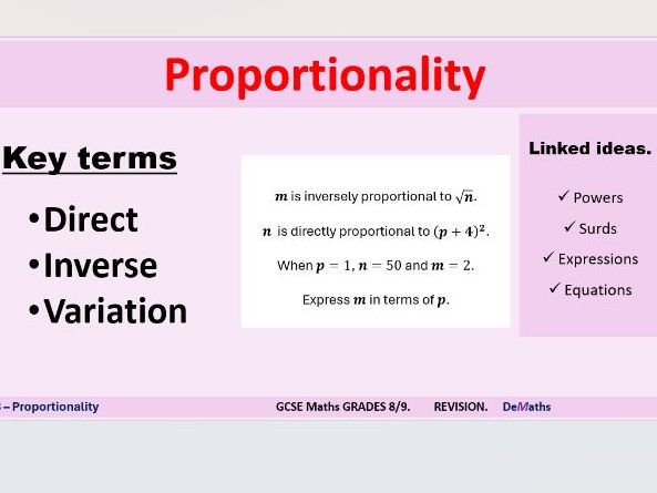 Proportionality - Revision for Grades 8/9 - PDF