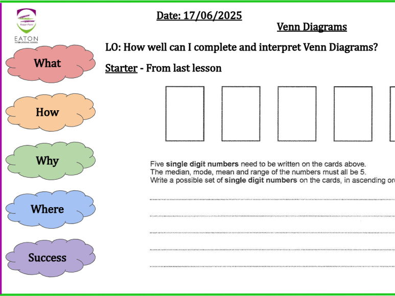 Venn Diagrams - Completing and Interpreting