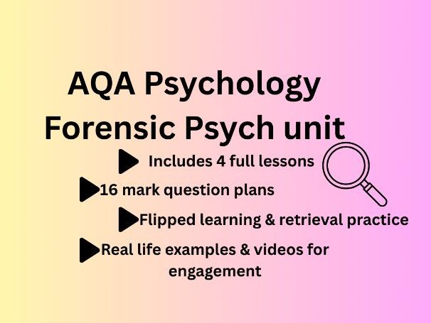 AQA ALevel Psych unit - Forensic psych