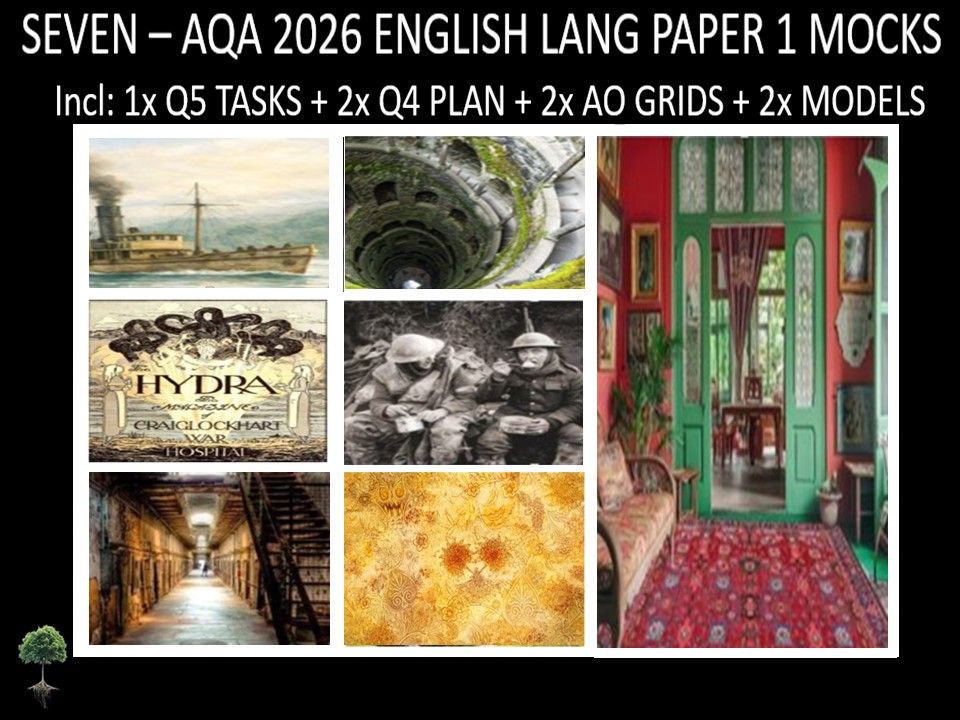 SEVEN - AQA PAPER 1 | 2026 FULL MOCKS | Q5 TASKS | Q4 PLAN | AO GRIDS | MODELS