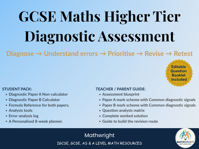 GCSE Maths Higher Diagnostic Assessment|Personalised 8-Week Revision Plan