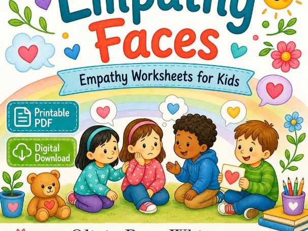 Empathy Faces | Empathy Worksheets for Kids | Printable PDF | Digital Download