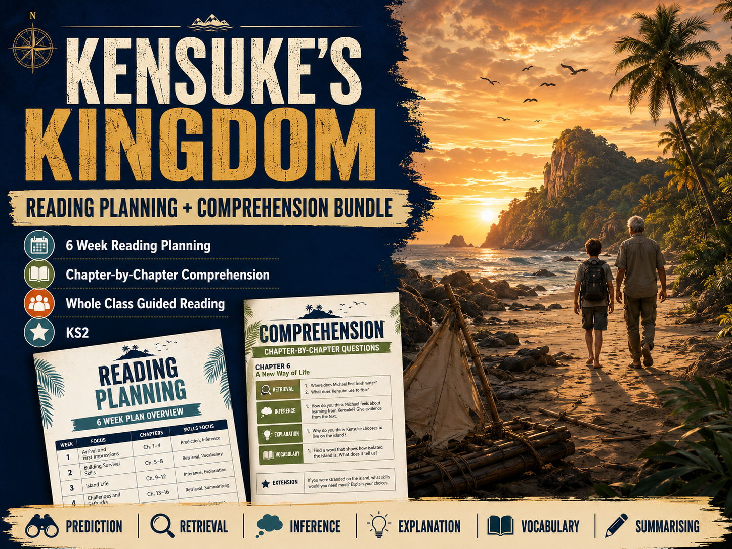 Kensuke's Kingdom – Year 4 or 5 Reading Planning and Comprehension Bundle