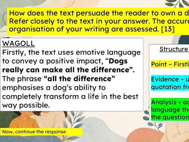WJEC New English GCSE Unit 6 - RELATIONSHIPS