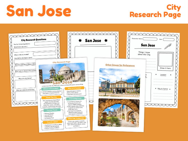 San José Costa Rica City Research Project | Geography Worksheets