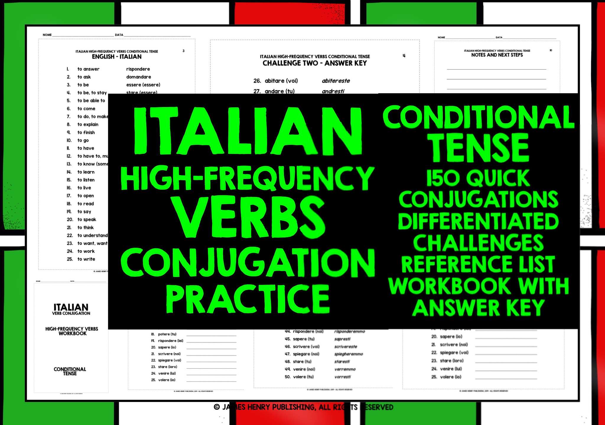 ITALIAN CONDITIONAL TENSE CONJUGATION PRACTICE Teaching Resources