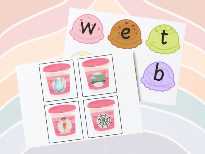 Phonics - Summer Ice Cream Word Building Phase 3
