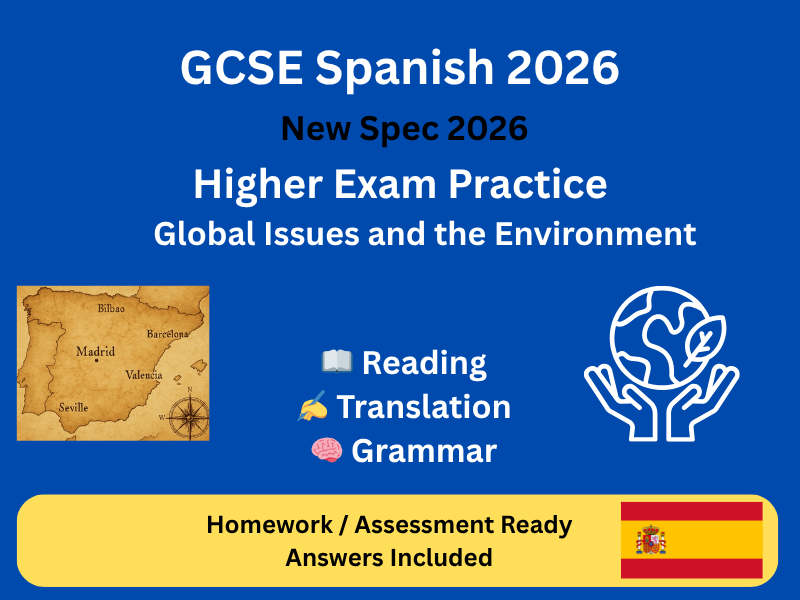 GCSE Spanish (AQA 2026) Higher – Environment Exam Practice | Homework / Assessment + Answers