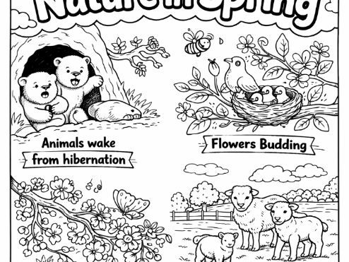 Nature in the Spring Season Colouring Page - springtime