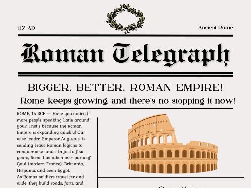 Ancient Rome Newspaper Reading Comprehensions (6 comprehensions)