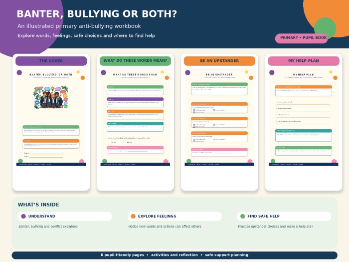 Banter Bullying or Conflict | SEND Friendly Anti Bullying Activity Workbook