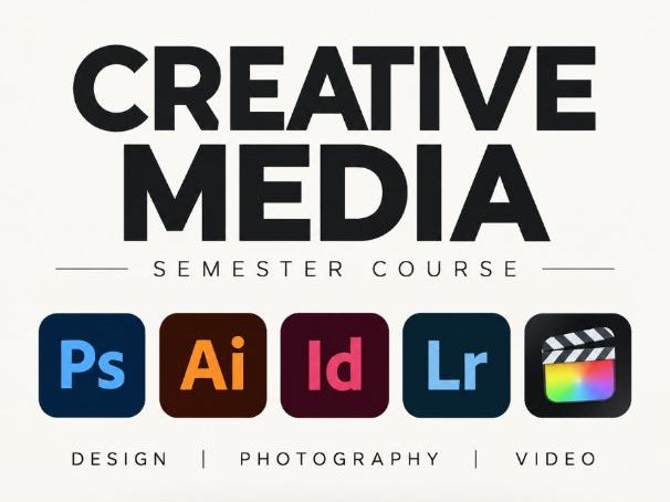 Creative Media Semester Course | Photoshop, Illustrator, InDesign, Lightroom & Video