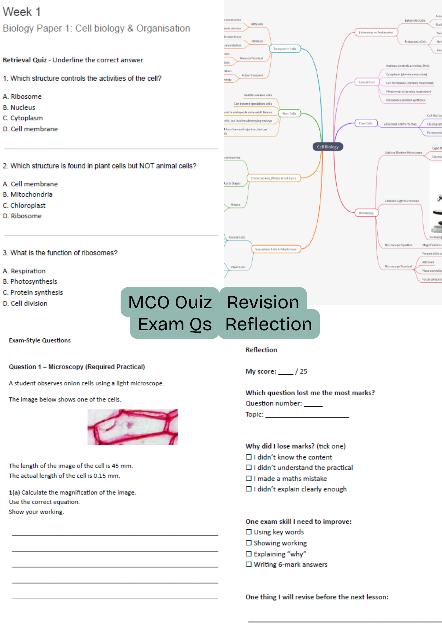 GCSE AQA Combined Science: Paper 1 Complete Revision Booklet | Teaching ...