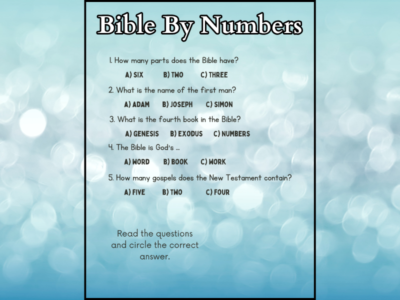 Bible Games-12 Different Pages of Christian Bible Fun