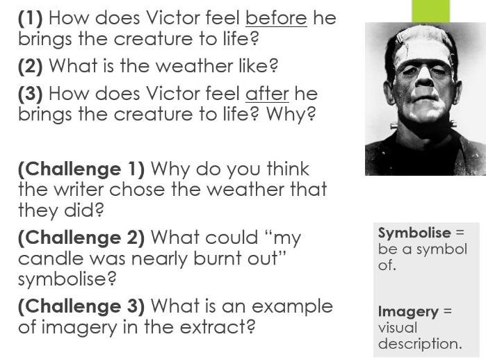 Gothic Lesson - Frankenstein Extract (Year 8)