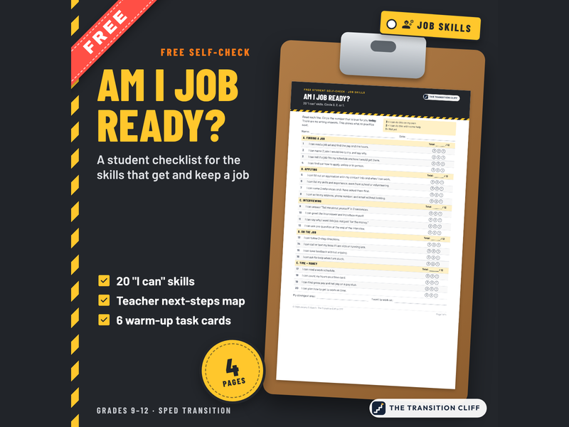 Am I Job Ready? Student Self-Check + Task Cards