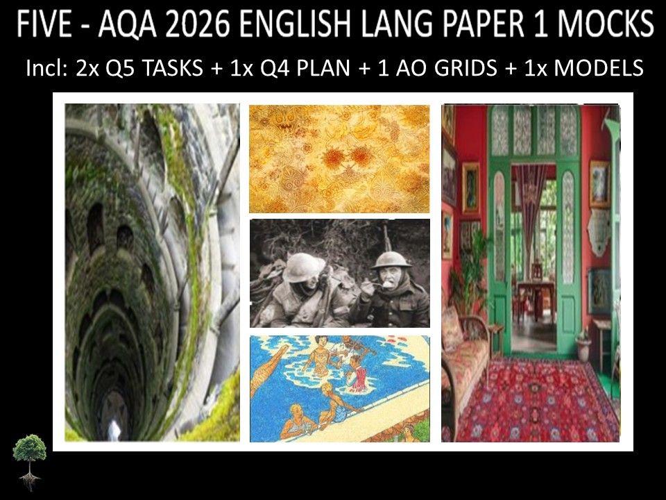 FIVE - AQA PAPER 1 | 2026 FULL MOCKS | Q5 TASKS | Q4 PLAN |AO GRIDS | MODELS