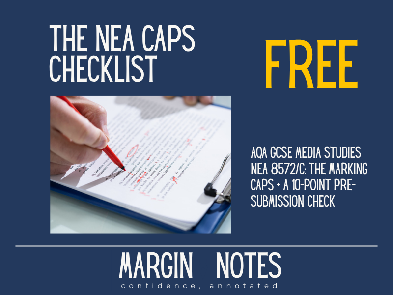 AQA GCSE Media Studies NEA Marking Checklist | FREE Moderation Caps + Pre-Submission Check
