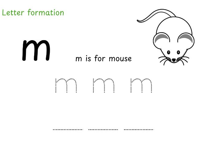 Full letter tracing and independent writing set Set 1 + digraphs