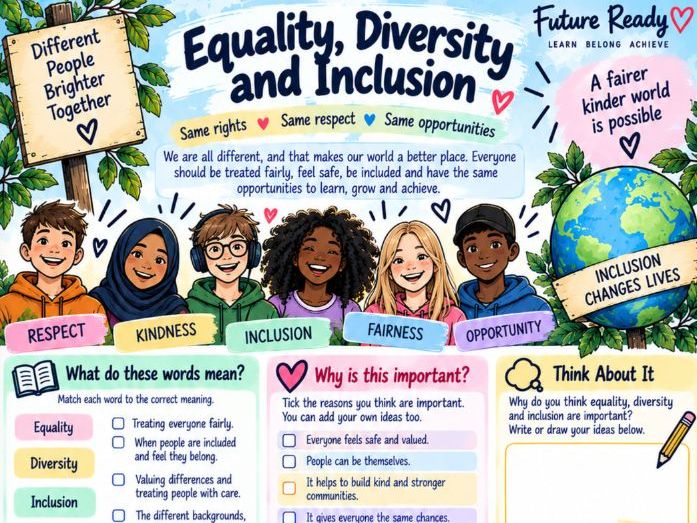 Personal Development Workbook | Equality, Diversity, British Values & Protected Characteristics